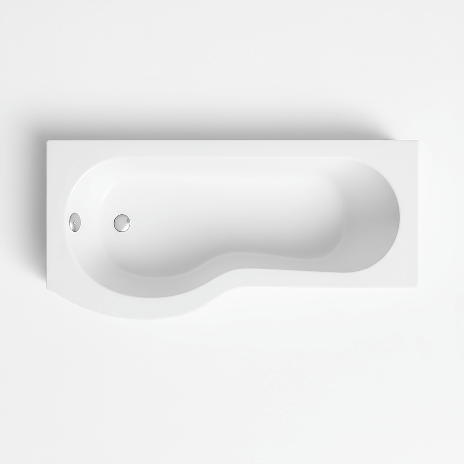 P-Shape Round Shower Bath Left Hand (LH) 1500 -700/850mm + Panel