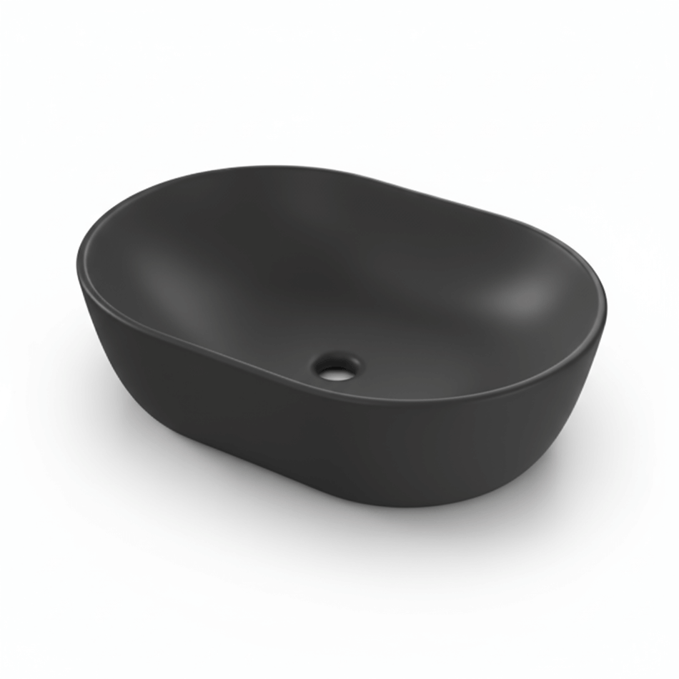 Ronda Oval Countertop Bathroom Basin – Matt Anthracite