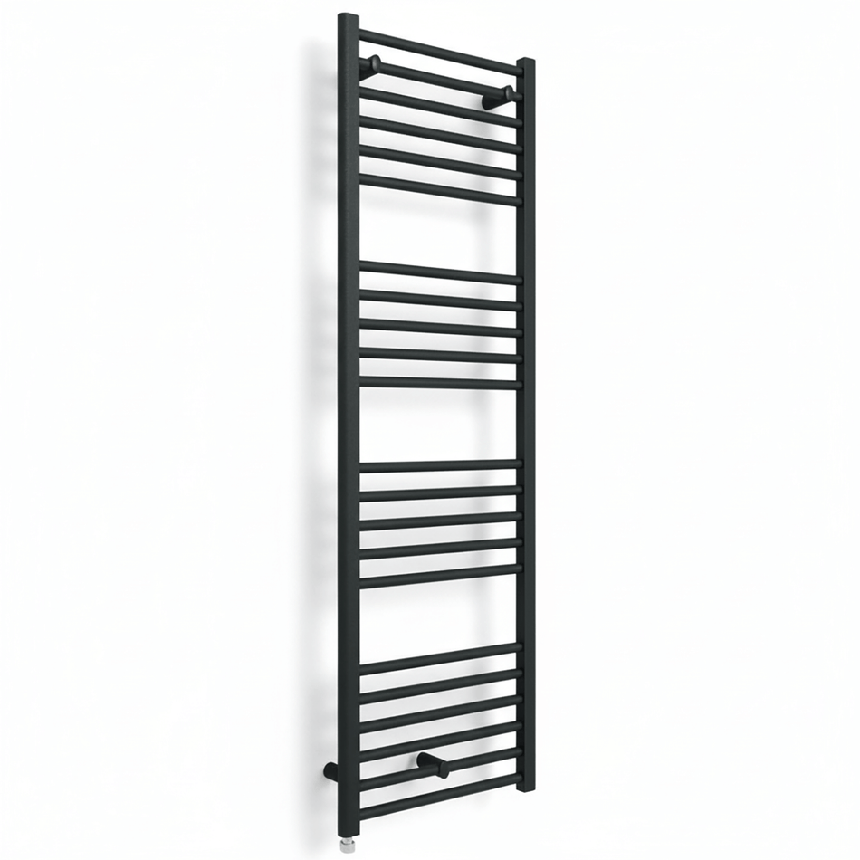 Silea Straight Headed Towel Radiator Matt Black 500 x 1600mm