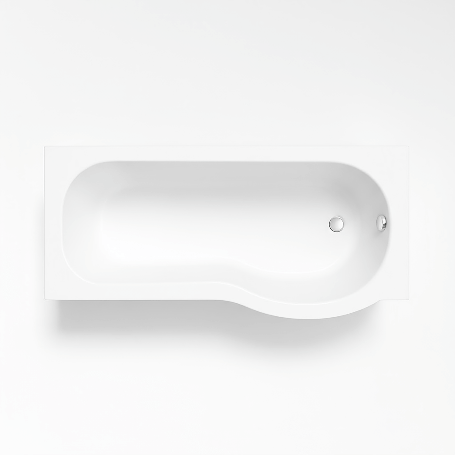 P-Shape Round Shower Bath Right Hand (RH) 1500 -700/850mm + Panel