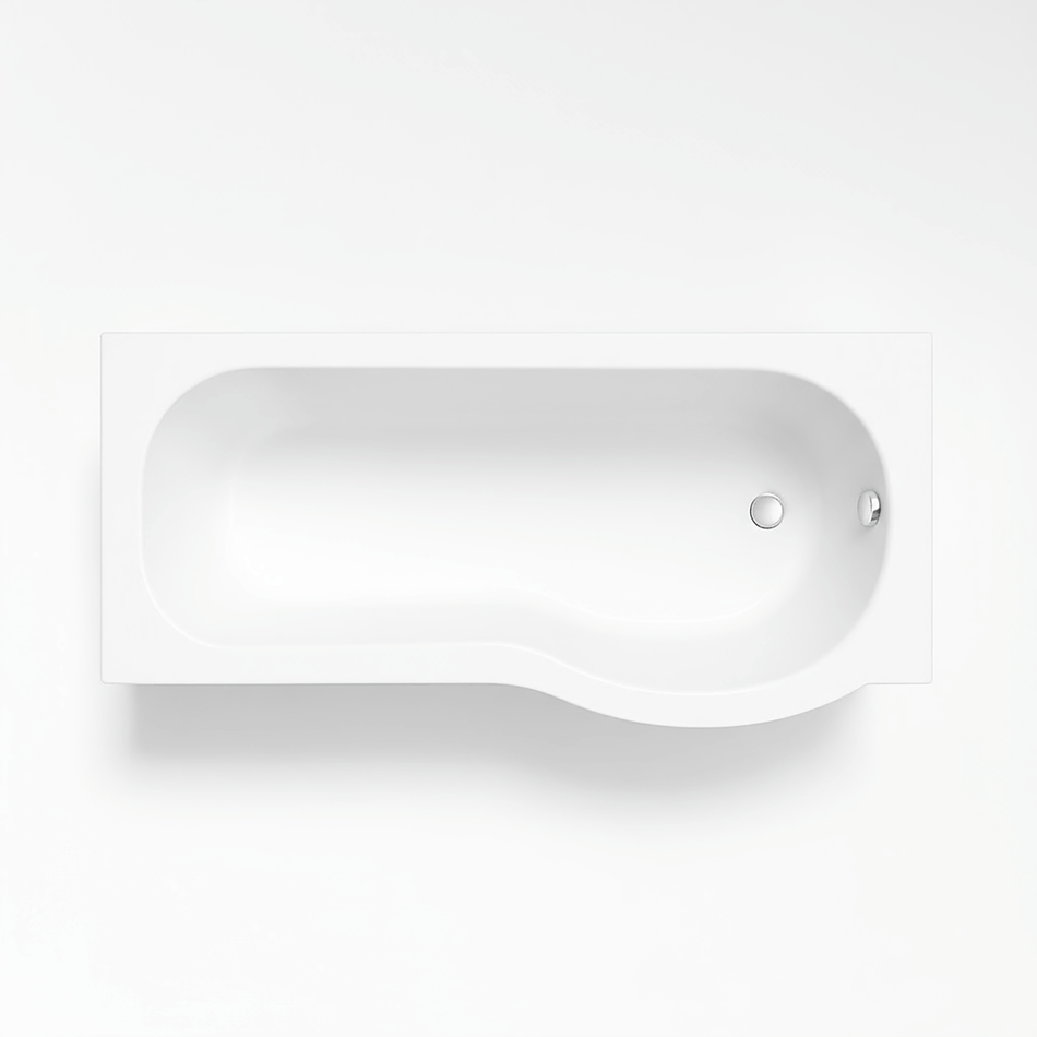 P-Shape Round Shower Bath Right Hand (RH) 1500 -700/850mm + Panel