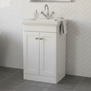 Traditional 500mm Floor Standing Bathroom Vanity Satin White