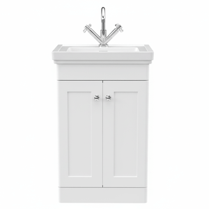 Traditional 500mm Floor Standing Bathroom Vanity Satin White