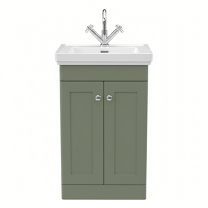 Traditional 500mm Floor Standing Bathroom Vanity Satin Green 