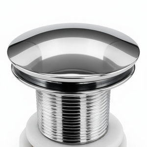 Chrome Basin Waste Un-Slotted Pop Up Sprung Plug