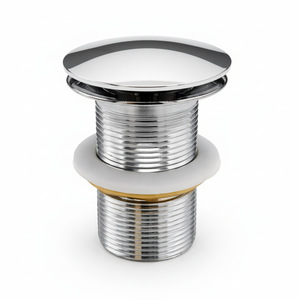 Chrome Basin Waste Un-Slotted Pop Up Sprung Plug