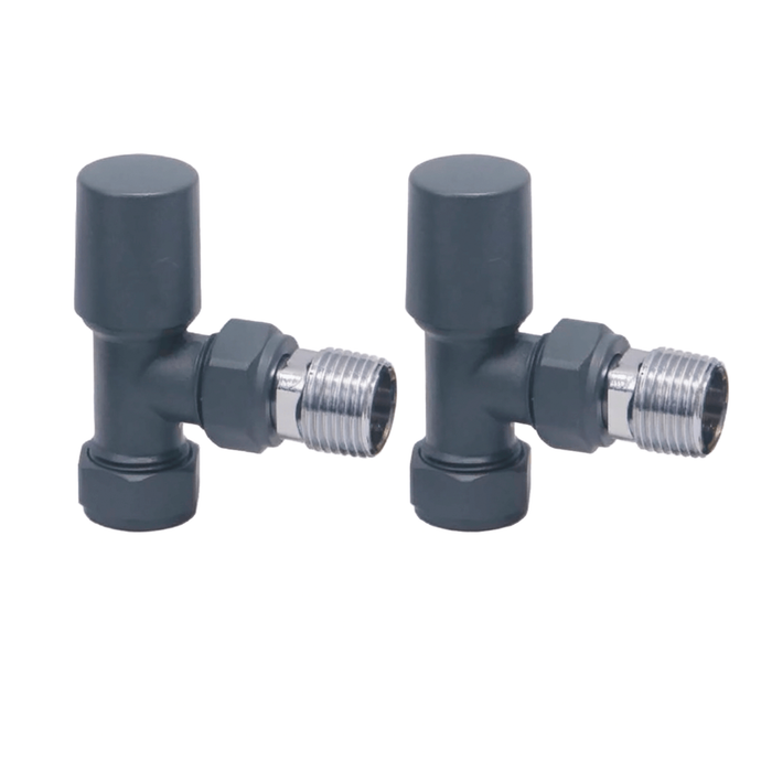 Angled Radiator Towel Valves Anthracite (Pair)