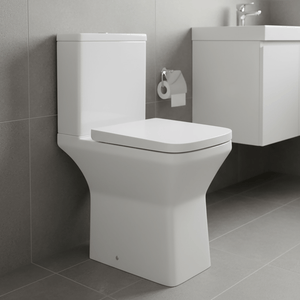 Elite Comfort Height Rimless Close Coupled Square Toilet With Wrap Over Seat