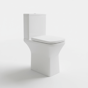 Elite Comfort Height Rimless Close Coupled Square Toilet With Wrap Over Seat
