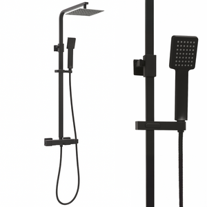 Thermostatic Exposed Shower Mixer Square Design, Matt Black