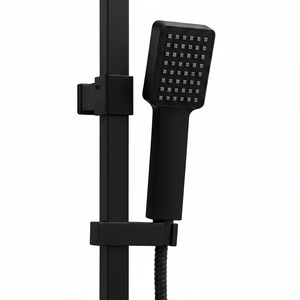 Thermostatic Exposed Shower Mixer Square Design, Matt Black