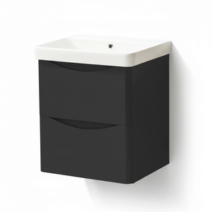 Bathroom Vanity Unit 600mm Wall Mounted 2-Drawer Anthracite