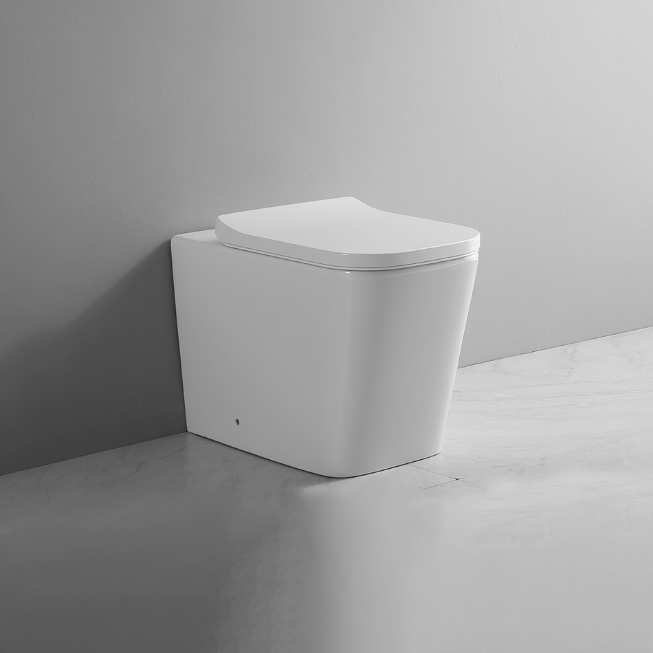 Ekora Rimless Back To Wall Square Toilet Pan