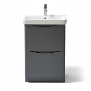 Bathroom Vanity Unit Floor Standing 2-Drawer Matt Anthracite