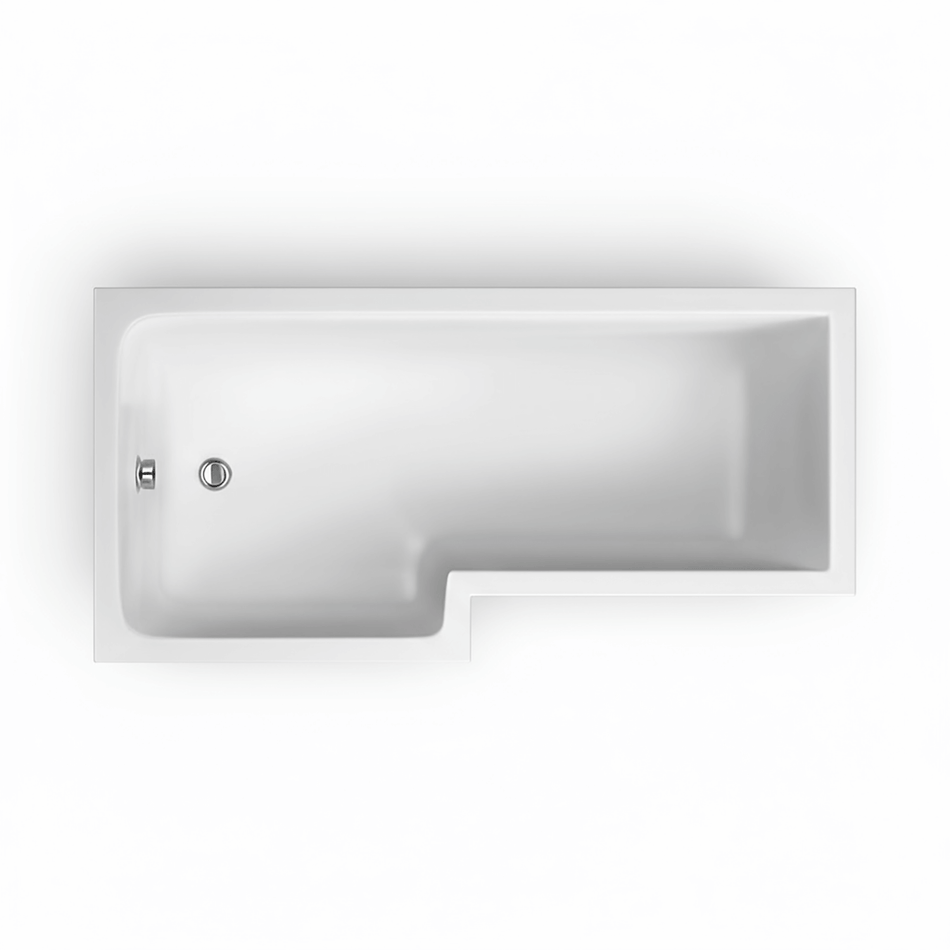 L-Shape Square Shower Bath Left Hand (LH) 1500 -700/850mm + Pane