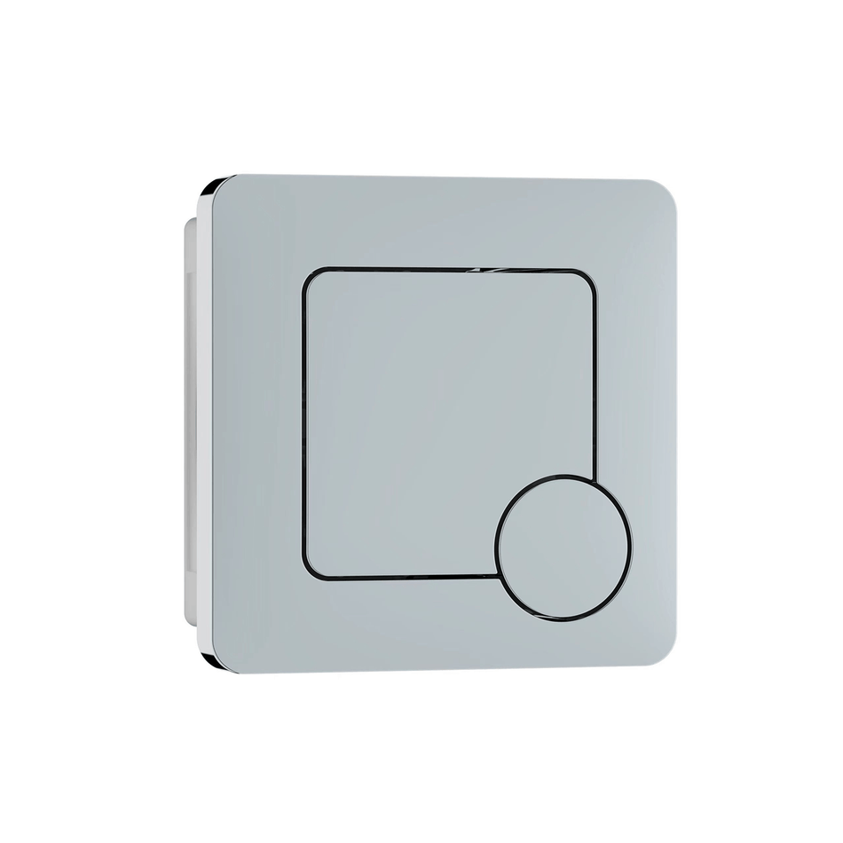 Dual Flush  Square Push Button Flush Plate - Chrome