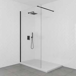 Wet Room Shower Screen 900 x 2000mm Matt Black