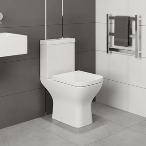 Ruby Comfort Height Rimless Close Coupled Toilet With Wrap Over Seat