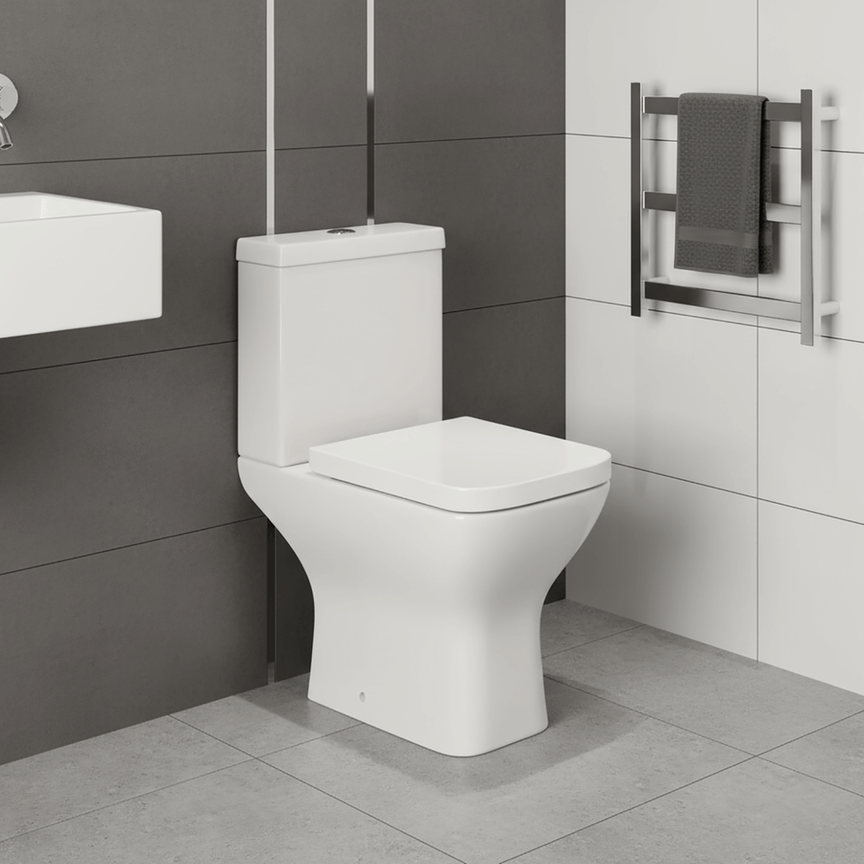 Ruby Comfort Height Rimless Close Coupled Toilet With Wrap Over Seat