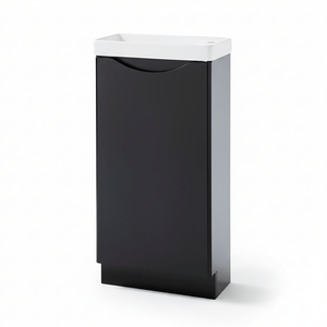 Floor Standing Cloakroom Vanity Unit 400mm Black