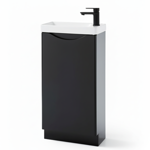 Floor Standing Cloakroom Vanity Unit 400mm Black