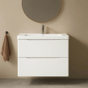 900mm Wall Hung White Vanity Unit And Basin