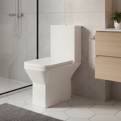 Elite Rimless Close Coupled Square Toilet With Wrap Over Seat