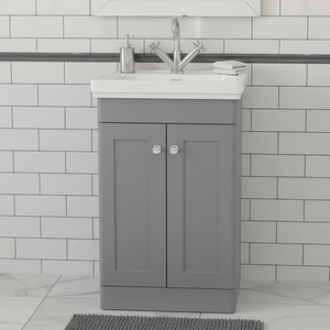 Traditional 500mm Floor Standing Bathroom Vanity Satin Grey