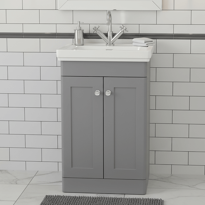 Traditional 500mm Floor Standing Bathroom Vanity Satin Grey