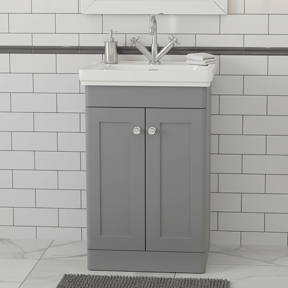Traditional 500mm Floor Standing Bathroom Vanity Satin Grey