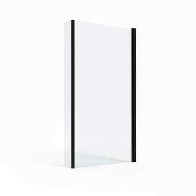 L-Shape Hinged Shower Bath Screen Black