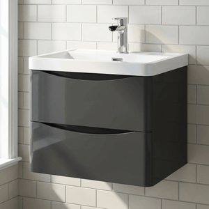 Bella 600mm Wall-Mounted Vanity Unit with Basin – Matt Grey