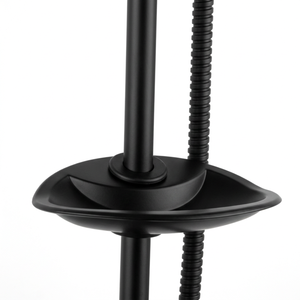 Black Thermostatic Shower Kit Round Riser Rail Adjustable Hose