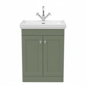 Traditional 600mm Floor Standing Bathroom Vanity Satin Green