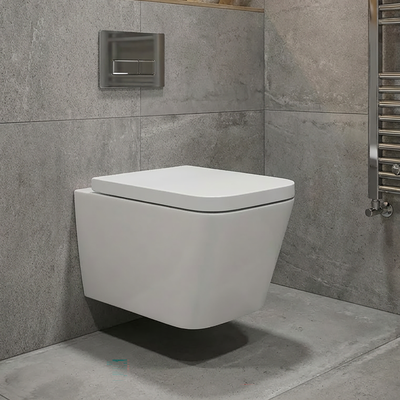Ekora Rimless Wall Hung Square Toilet Pan