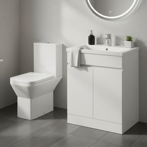 Elite Close Coupled Toilet & 500mm White Vanity