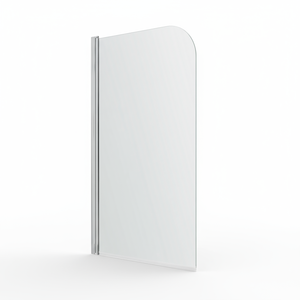 Hinged Radius Curved Chrome Shower Bath Screen 1400 -780mm