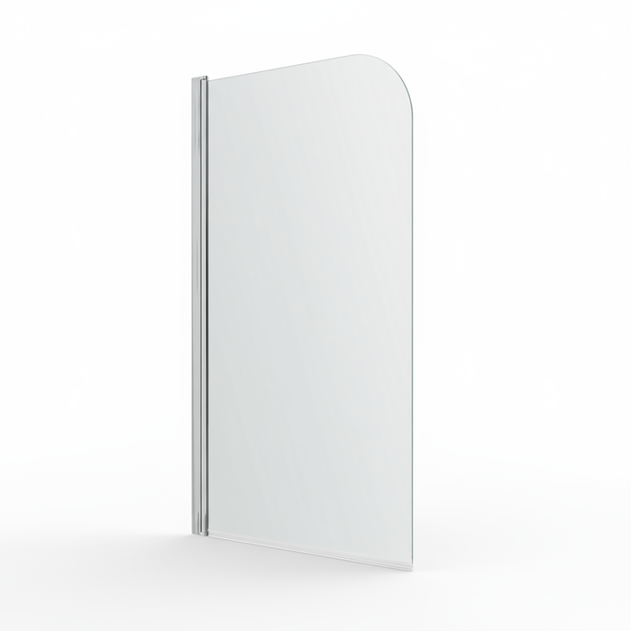 Hinged Radius Curved Chrome Shower Bath Screen 1400 -780mm