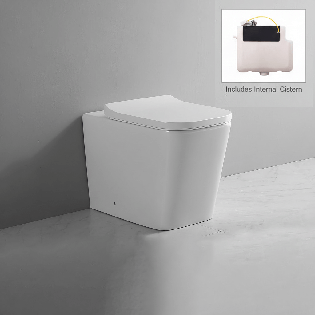 Ekora Square Back to Wall Pan & Concealed Cistern Set