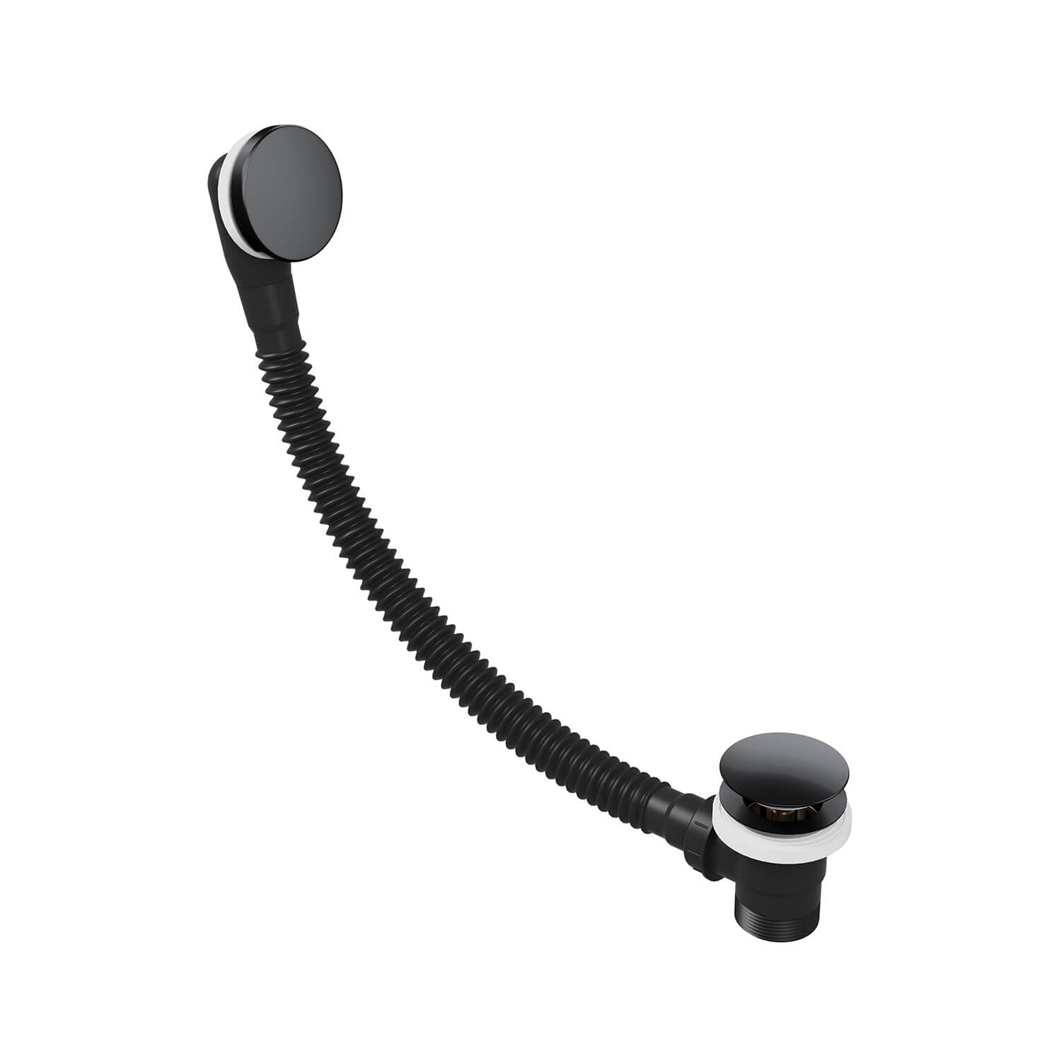 Easy-Clean Click-Clack Bath Waste with Overflow Matt Black