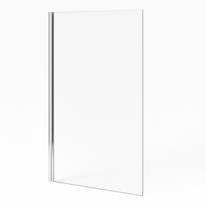 Hinged Rectangular Polished Chrome Shower Bath Screen 1400 -780mm