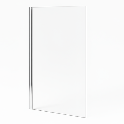 Hinged Rectangular Polished Chrome Shower Bath Screen 1400x780mm