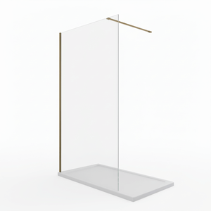 Wet Room Shower Screen 900 x 2000mm Brushed Brass Profile