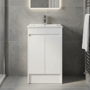 600mm Waterproof Floor-Standing Vanity Unit – White Gloss