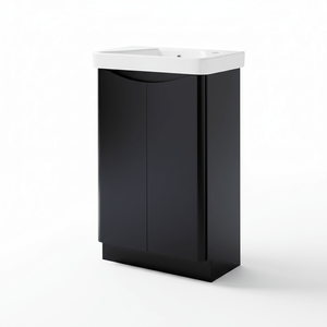 Matt Black 500mm Floor Standing Cloakroom Vanity Unit