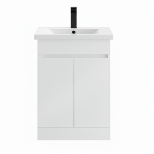 500mm Floor Standing Vanity Unit with Basin Gloss White