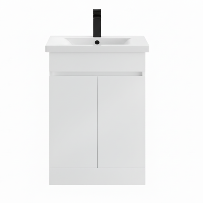 500mm Floor Standing Vanity Unit with Basin Gloss White