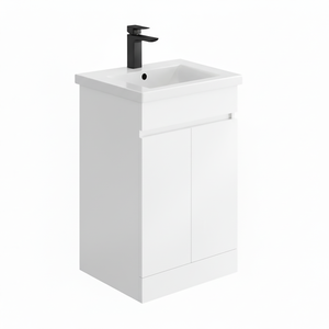 500mm Floor Standing Vanity Unit with Basin Gloss White