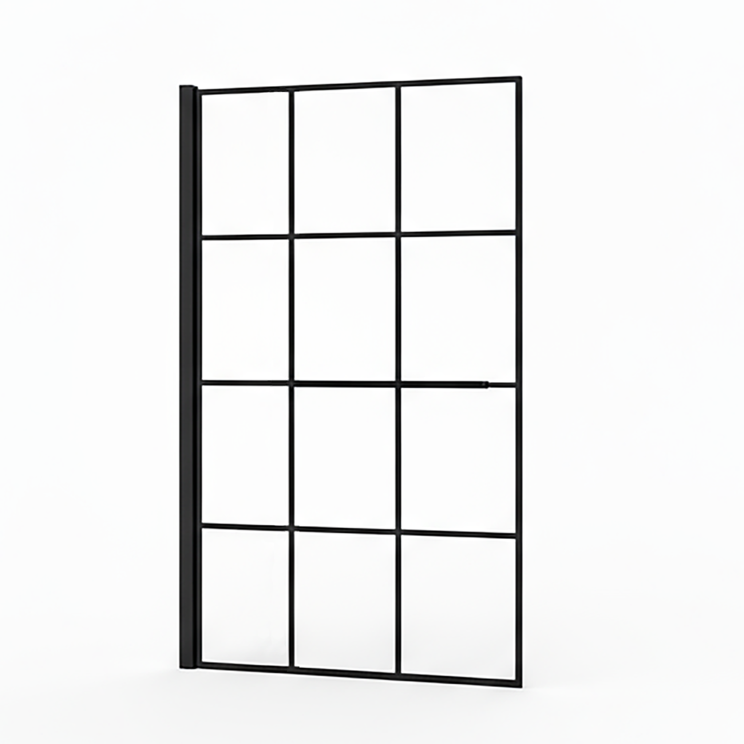 Crittell Black Grid Hinged Shower Bath Screen 1400 -800mm