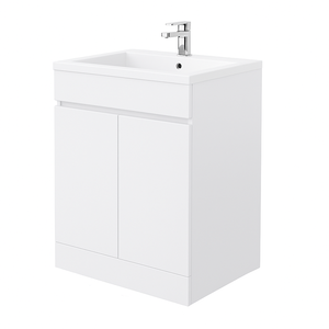 500mm Floor Standing Vanity Unit with Basin Gloss White